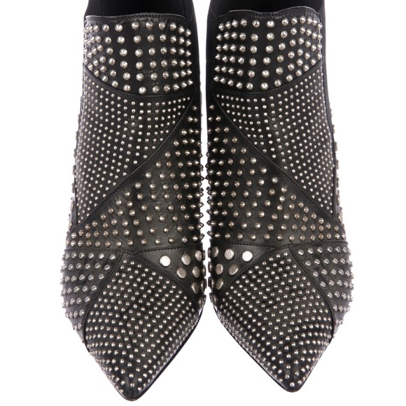 Saint Laurent Leather pointed-toe ankle booties - Picture 3 of 5